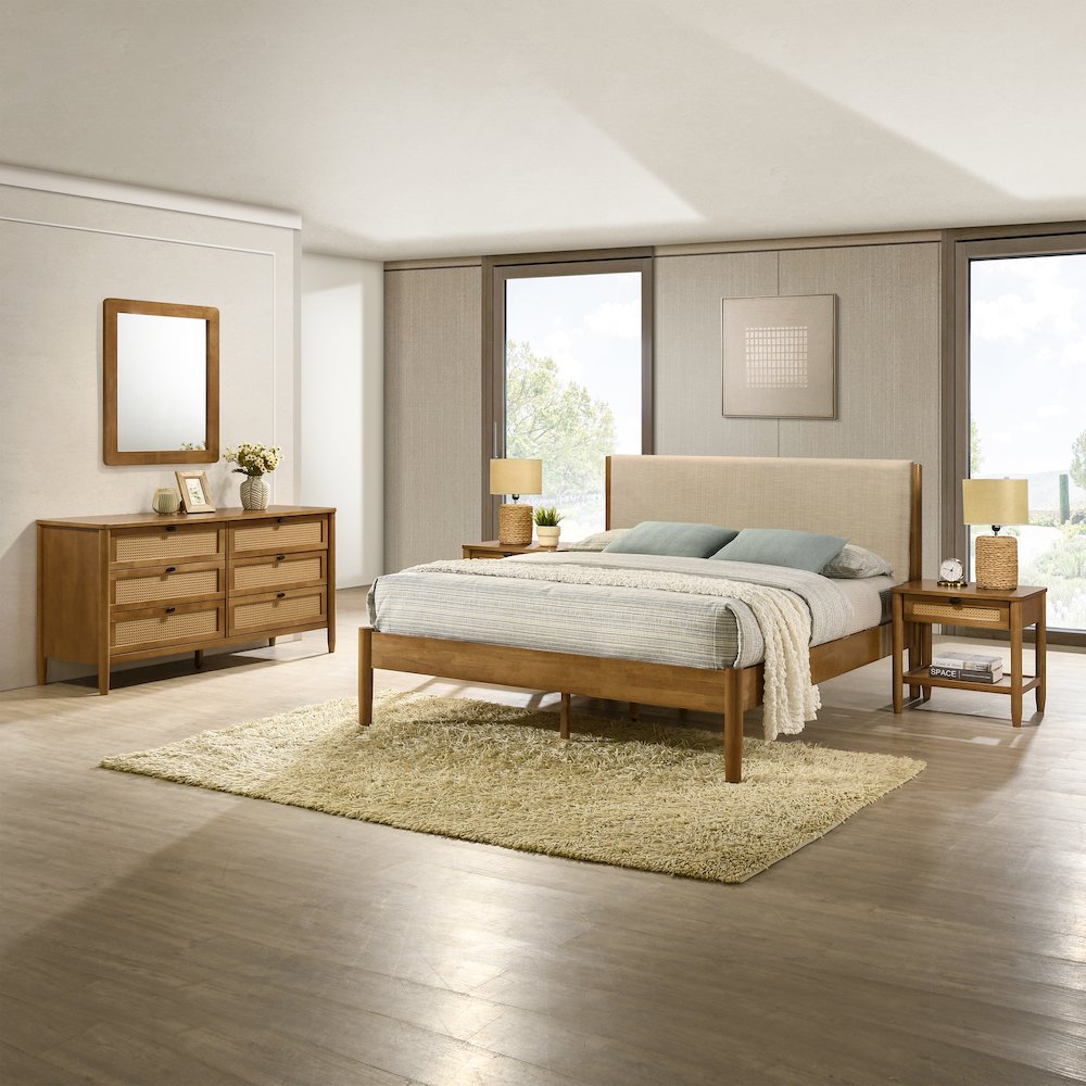 Vichy 5-Pc Bedroom Set with Queen Bed, Chest, Dresser, Mirror, 2 Nightstands. Picture 2