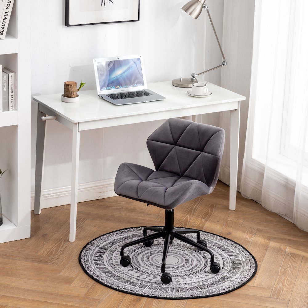 Eldon Diamond Tufted Adjustable Swivel Office Chair, Gray. Picture 2