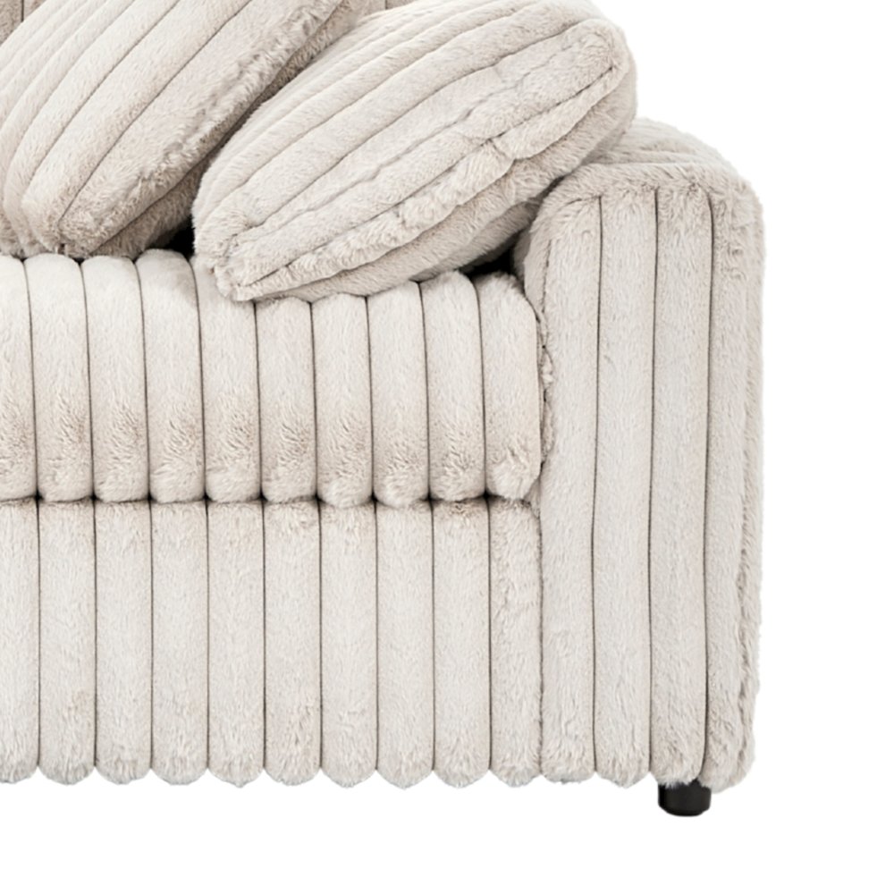 Belvoir 2-Piece Living Room Set, Sofa and Cuddle Chaise, Beige Champagne. Picture 8