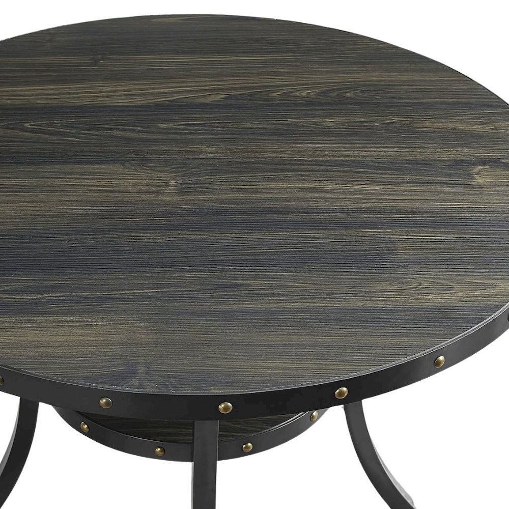 Beige Tan Counter Height Dining Table Set with Tall Chairs, 5-Piece. Picture 4