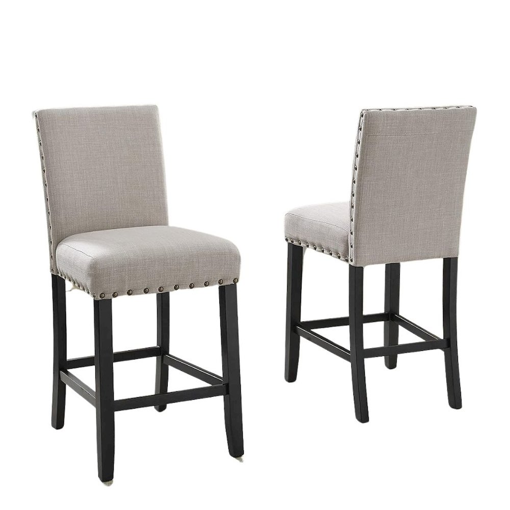 Beige Tan Counter Height Dining Table Set with Tall Chairs, 5-Piece. Picture 5