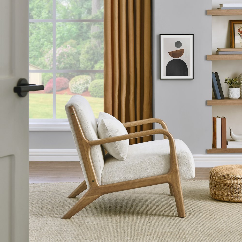 Eterna Mid-Century Modern Accent Chair with Pillow. Picture 9