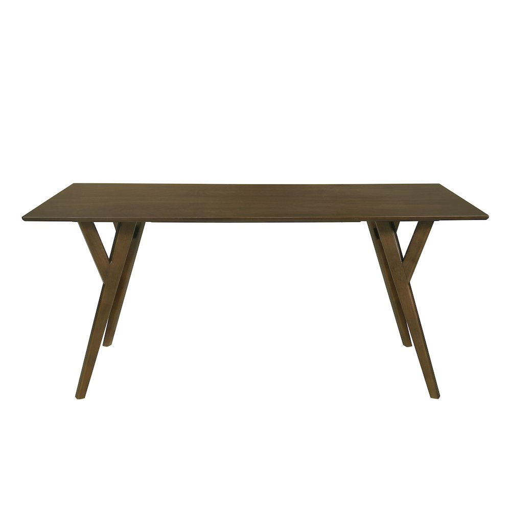 Lavin Contemporary Walnut Finish Dining Table with Solid Wood Base. Picture 9