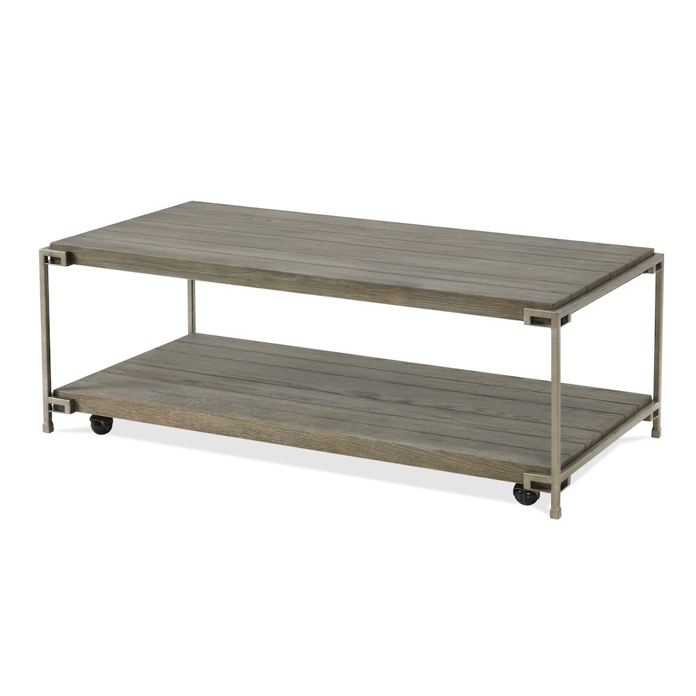 Corbeta 3Pc Living Room Coffee Table and 2 Chairside Tables Set, Aged Graphite. Picture 5