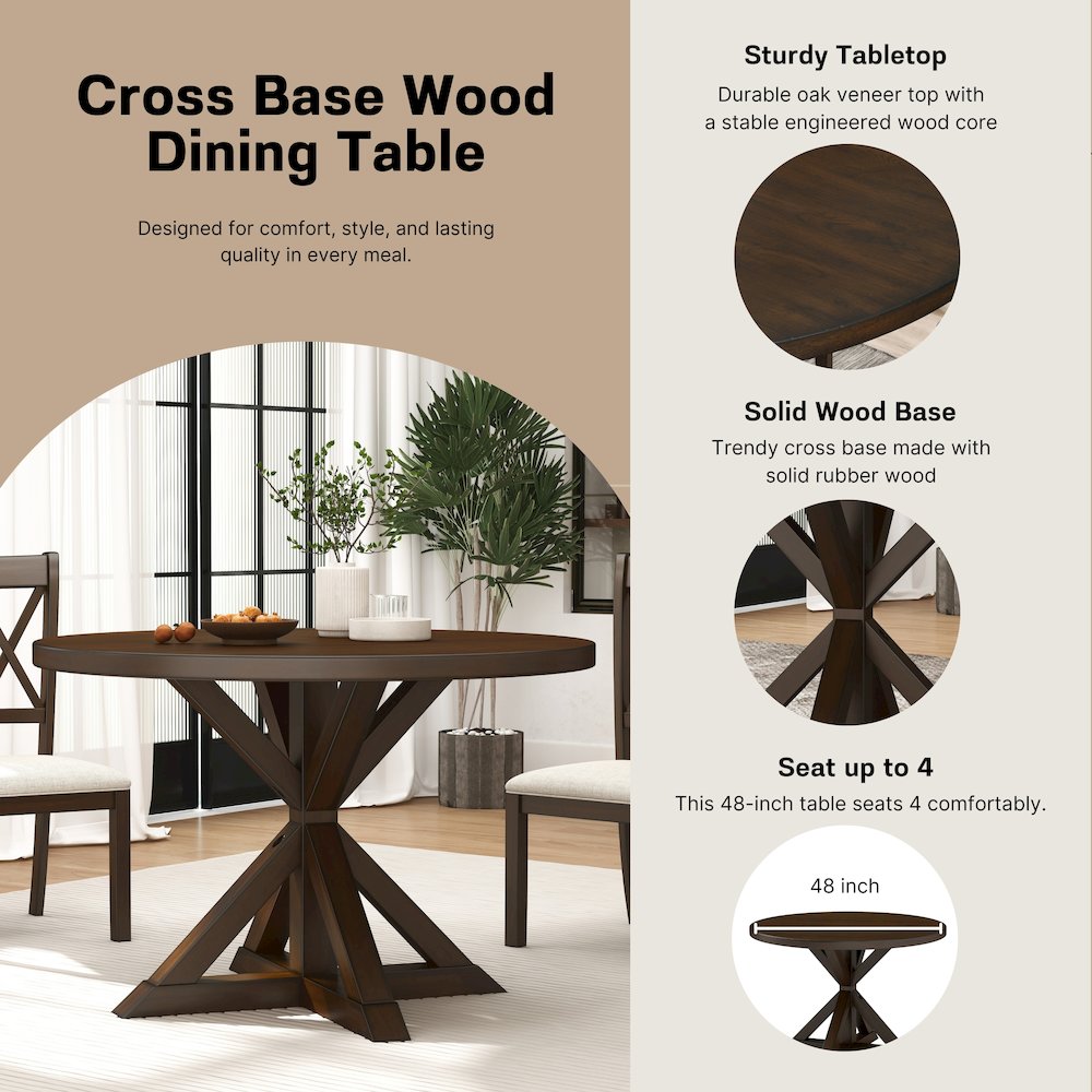 Windvale Cross-Buck Base Dining Table. Picture 6