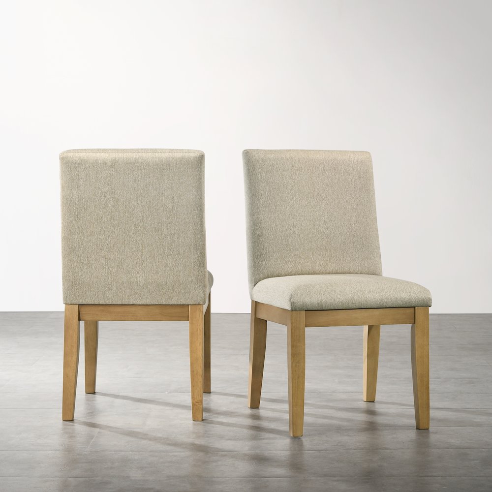 Rocco Contemporary Solid Wood Dining Chairs, Set of 2, Driftwood. Picture 4