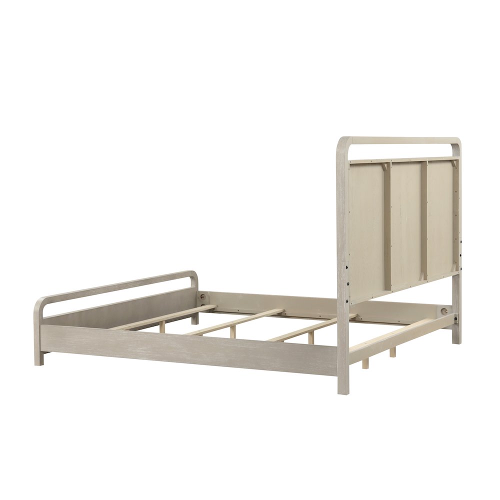Tavari Wood Panel Bed, Light Gray Finish, King. Picture 10