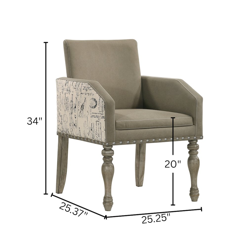 9-Piece Extendable Table with Nailhead Armchairs Dining Set, Driftwood. Picture 21