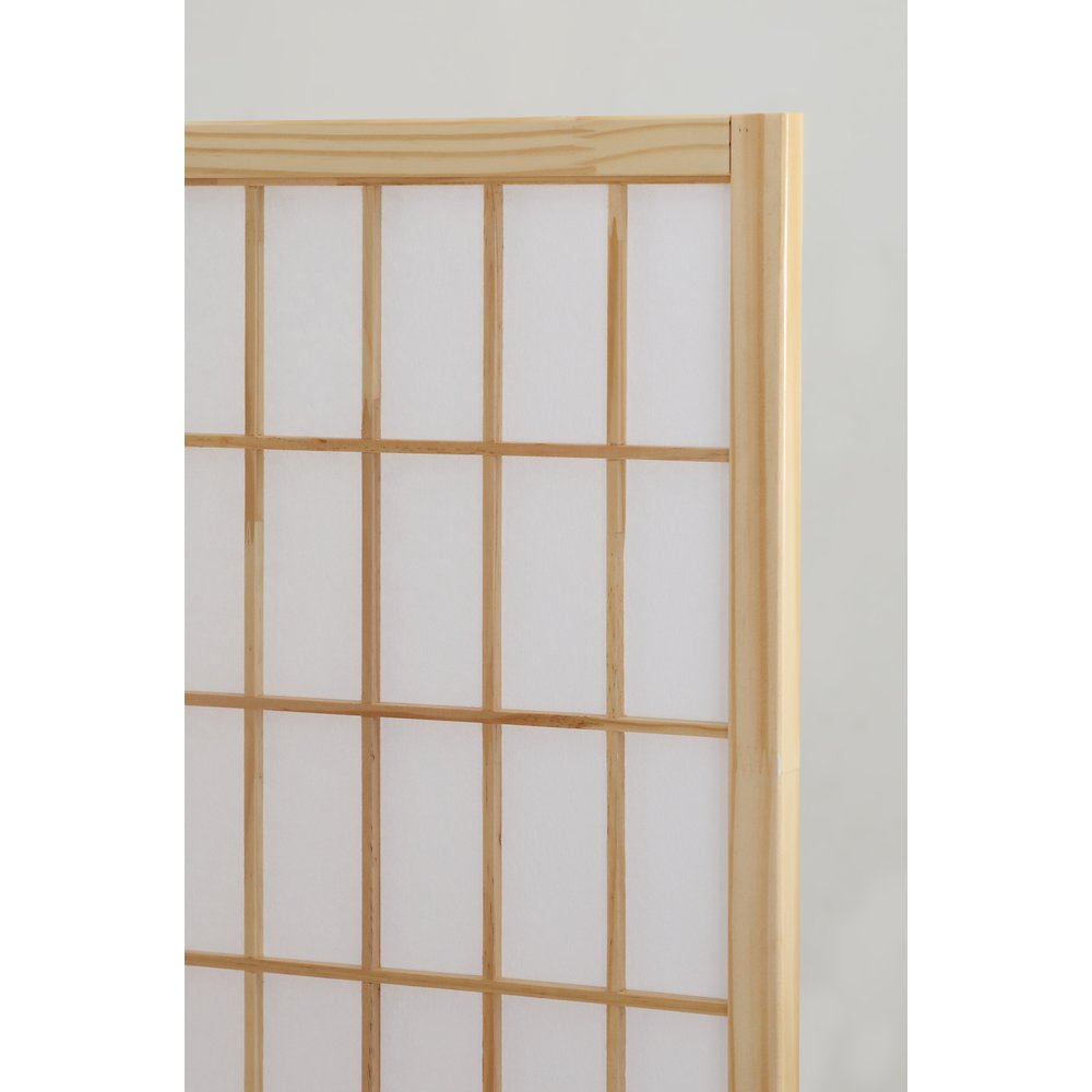 Japp 4 Panel Oriental Shoji Screen / Room Divider, Natural. Picture 4