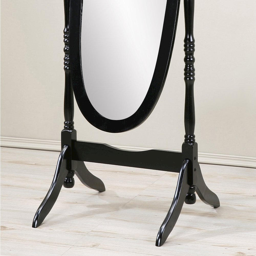 Audi Traditional Queen Anna Style Black Wood Floor Cheval Mirror. Picture 3