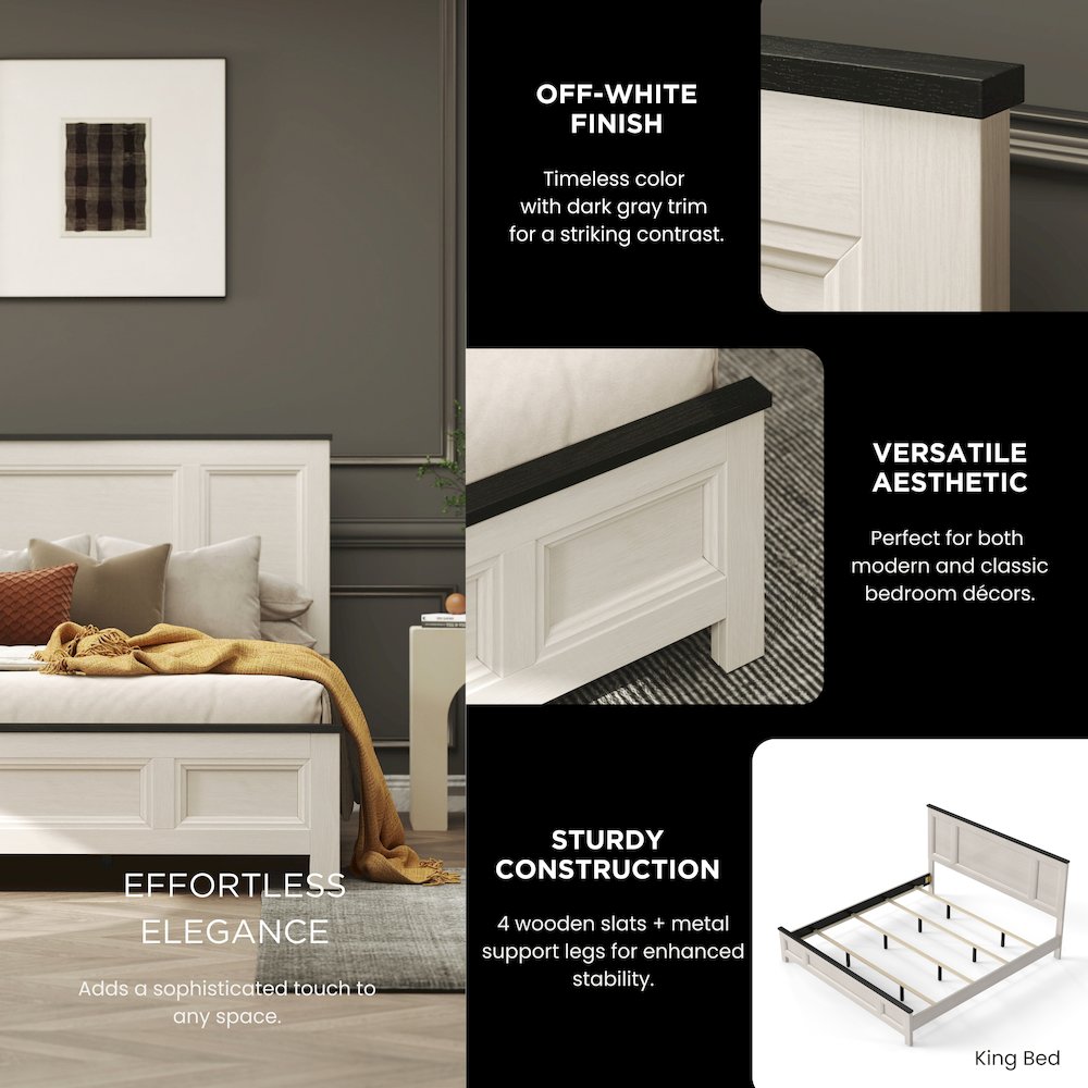 Realynn 5-Piece Queen Wood Bedroom Set, Off-White Finish. Picture 10
