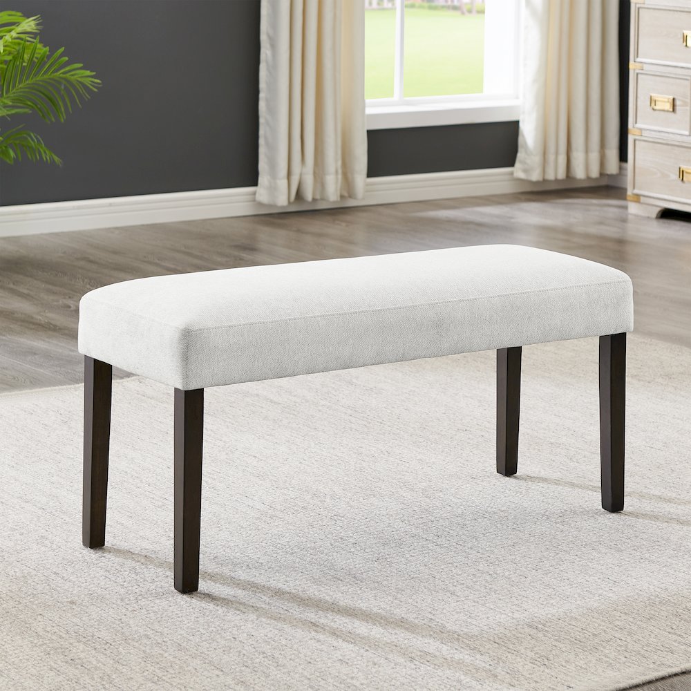 Madison Contemporary Upholstered Dining Bench, Gray. Picture 2