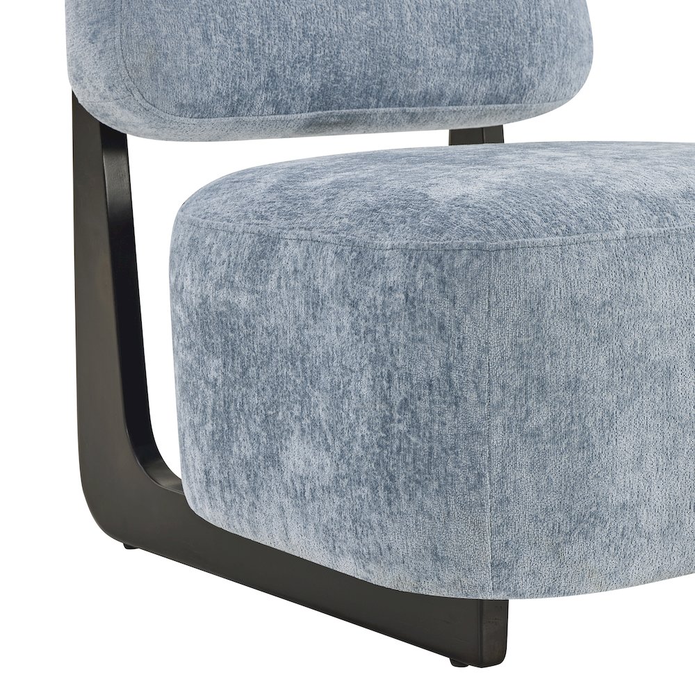 Solara Modern Accent Chair with Solid Wood Frame, Blue. Picture 10