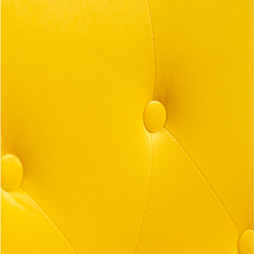 Doarnin Contemporary Silky Velvet Tufted Button Back Accent Chair, Yellow. Picture 14