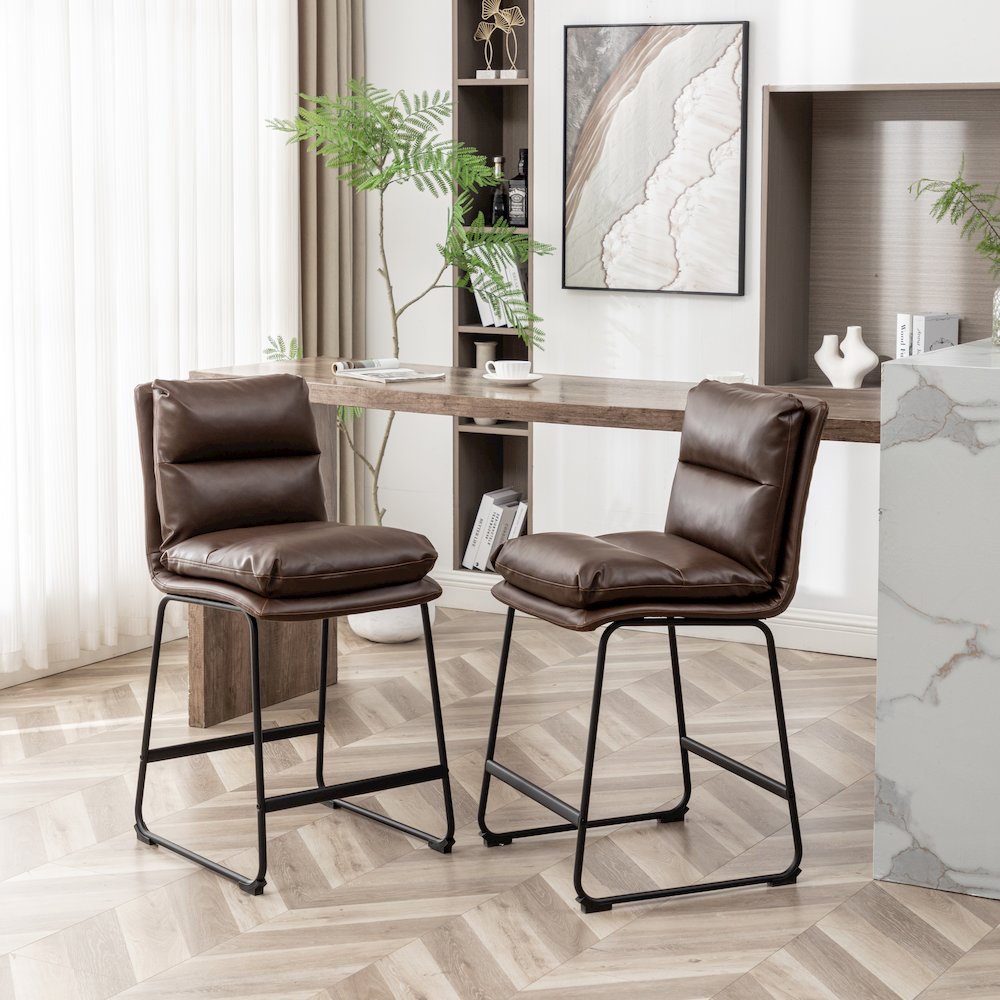 Milos Upholstered 26-inch Counter Height Stools, Set of 2. Picture 3