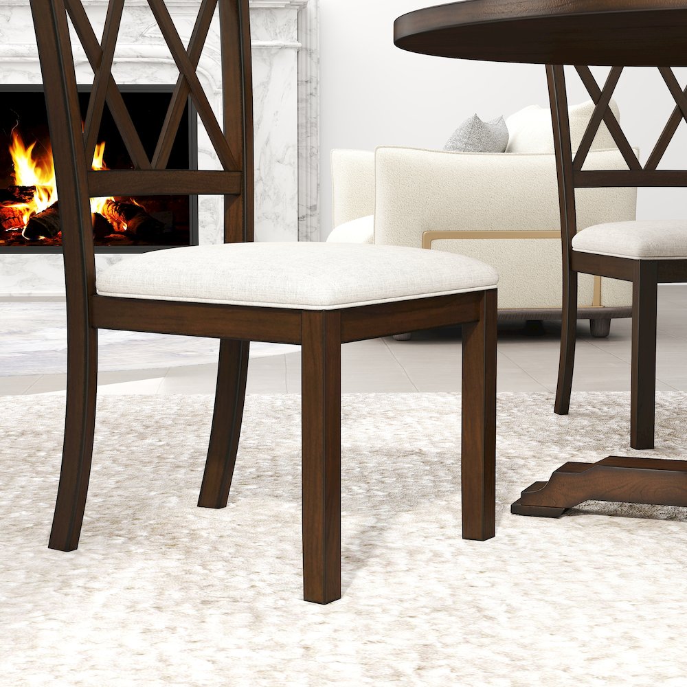Havre Dining Set, Pedestal Round Table with 4 Chairs. Picture 13