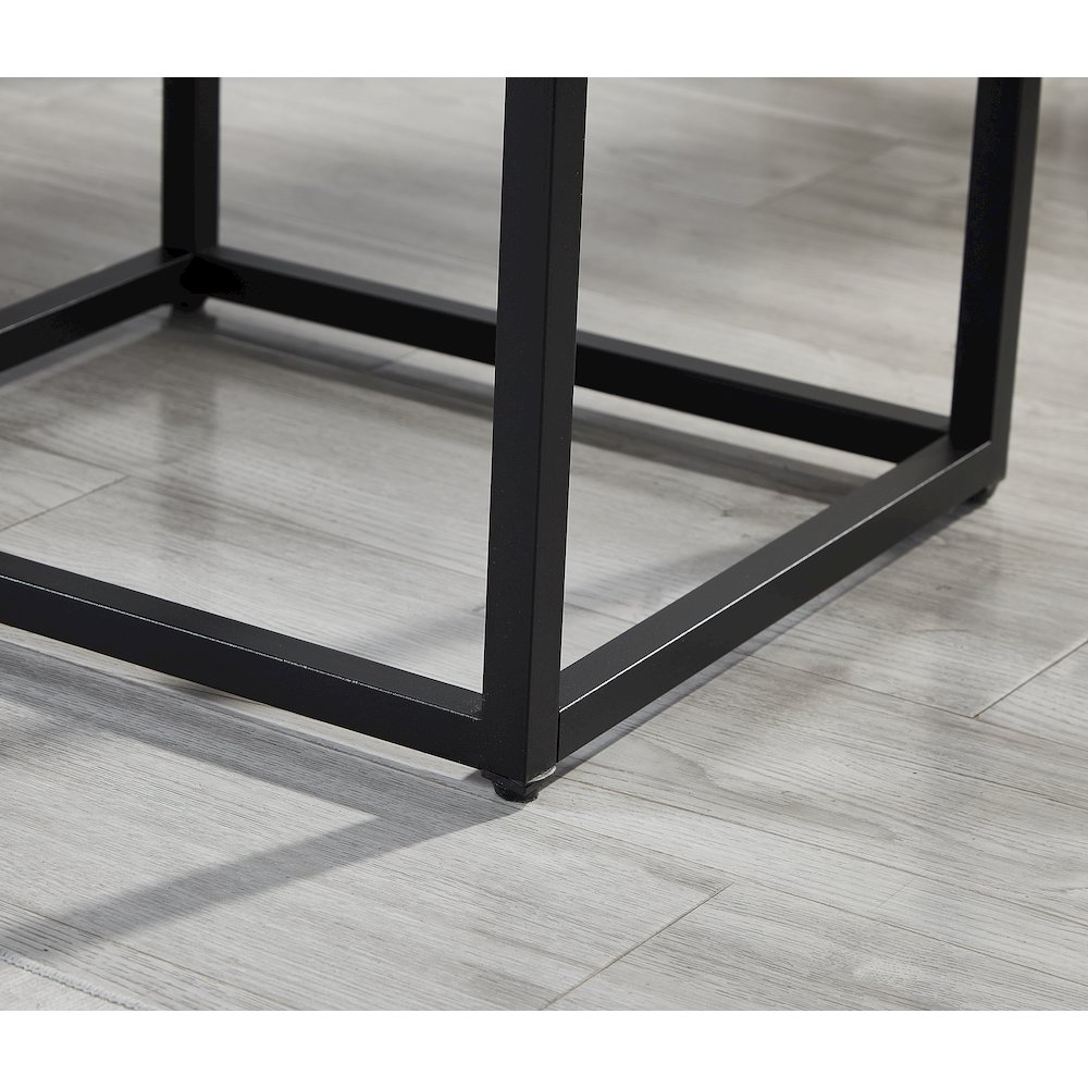 3-Piece Upholstered Bedroom Set, Tufted Wingback Bed, 2Gray Nightstands, King. Picture 10