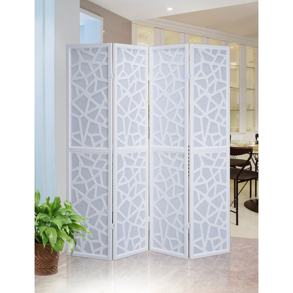 Giyano White 4 Panel Screen Room Divider. Picture 2
