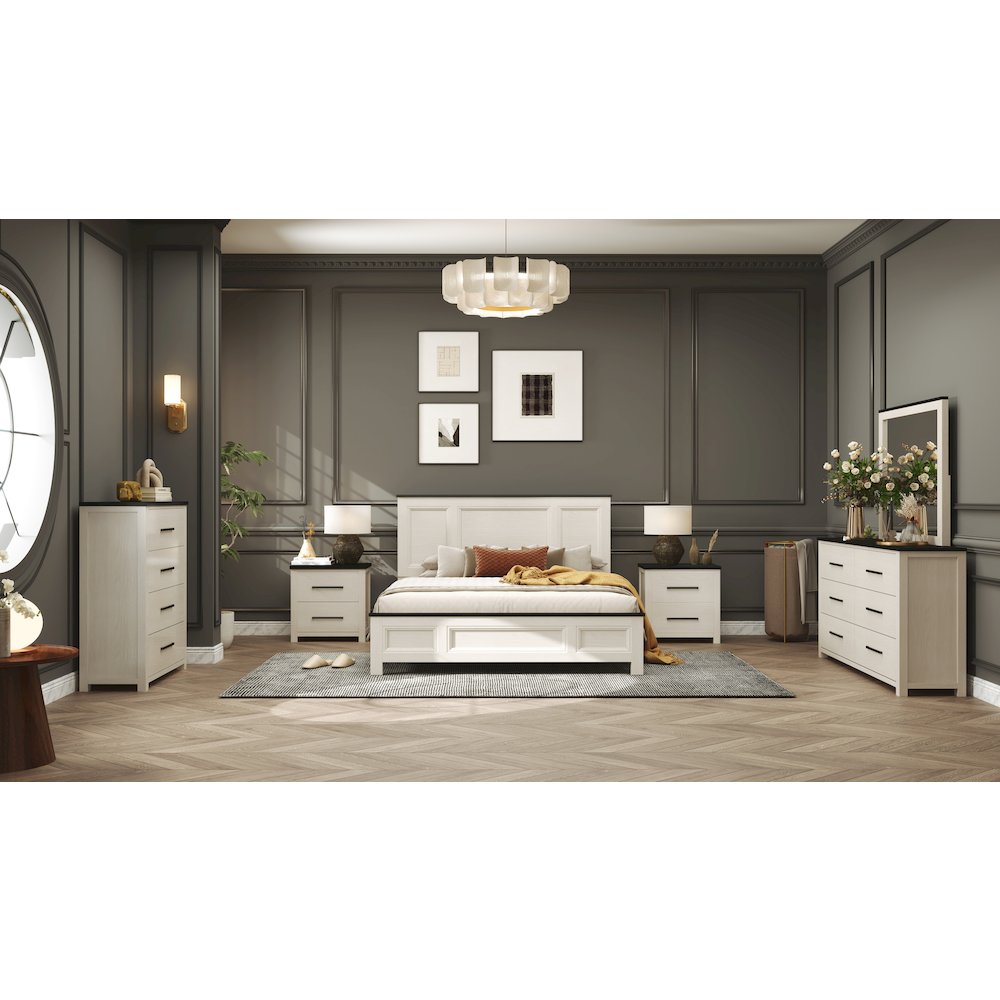 Realynn 6-PC Wood Bedroom Set, Queen Size, Off-White Finish. Picture 2