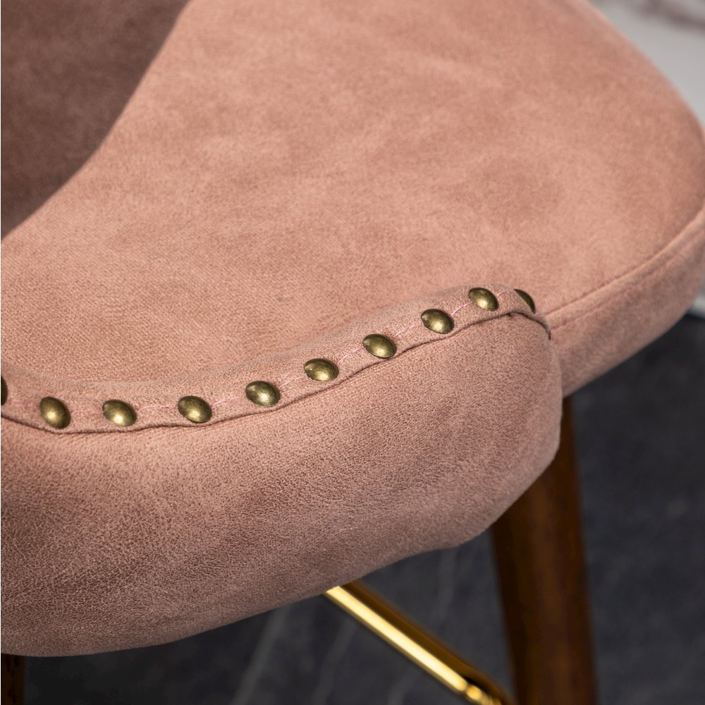 Nevis Modern Faux Leather Tufted Nailhead Trim Counter Stool Set of 2, Pink. Picture 11