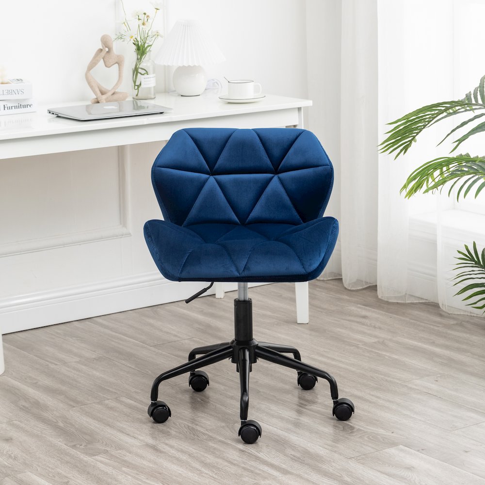Eldon Diamond Tufted Adjustable Swivel Office Chair, Blue. Picture 2