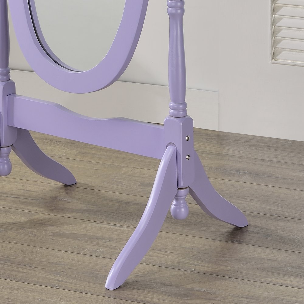 Traditional Queen Anna Style Wood Floor Cheval Mirror, Purple Finish. Picture 3