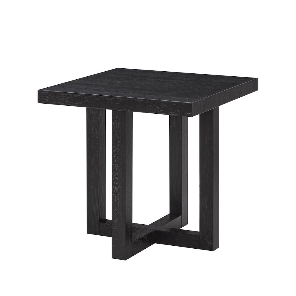 Luno Contemporary End Table, Black. Picture 1