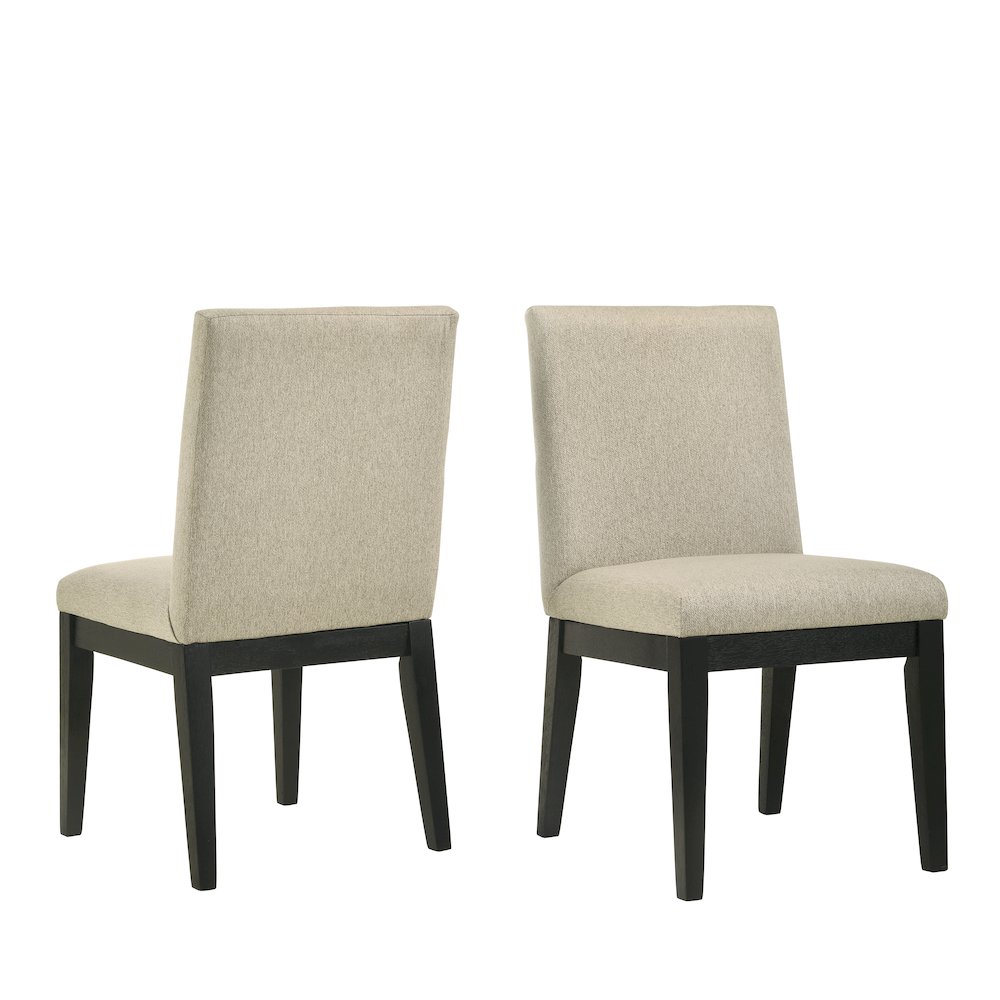 Rocco Contemporary Solid Wood Dining Chairs, Set of 2, Beige. Picture 1