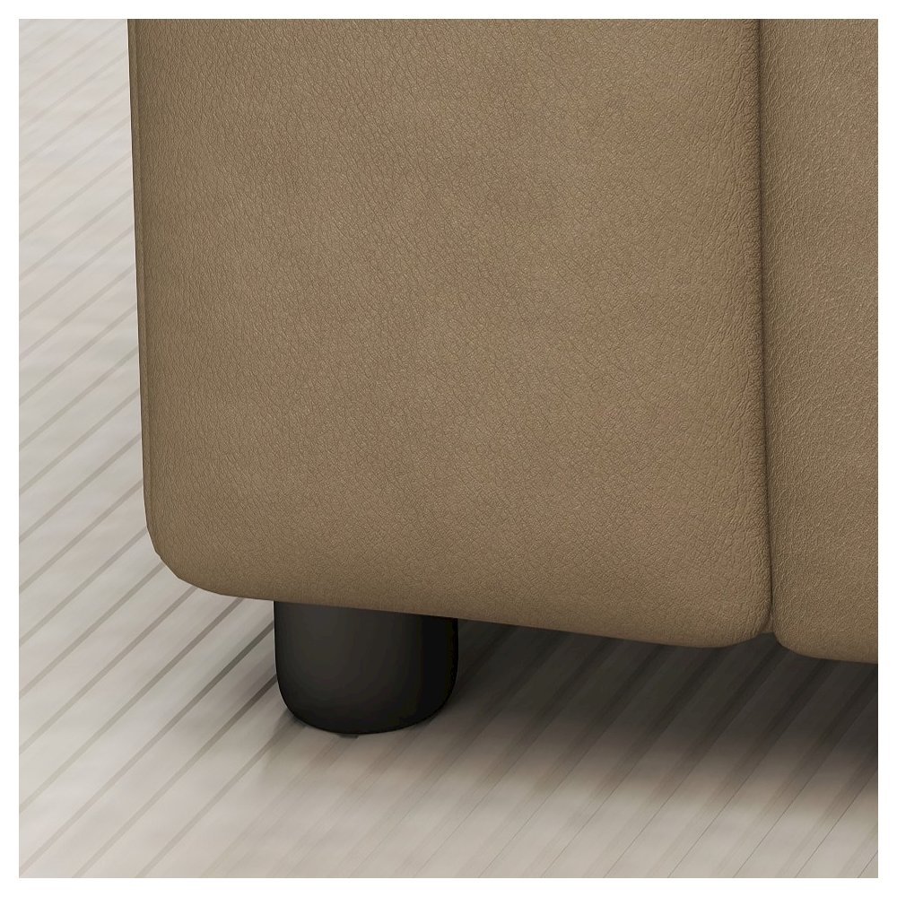 Sakan Leather Upholstered Loveseat, Beige. Picture 10