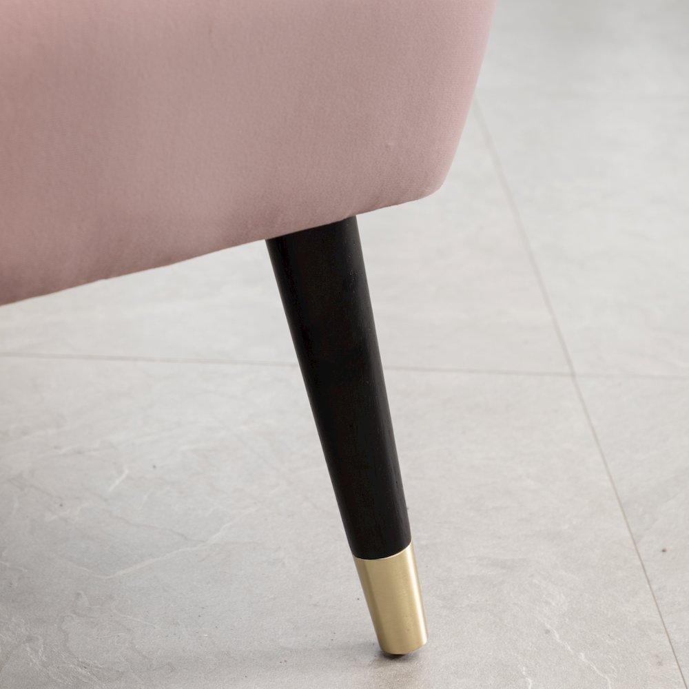 Elon Contemporary Velvet Upholstered Accent Chair, Pink. Picture 11