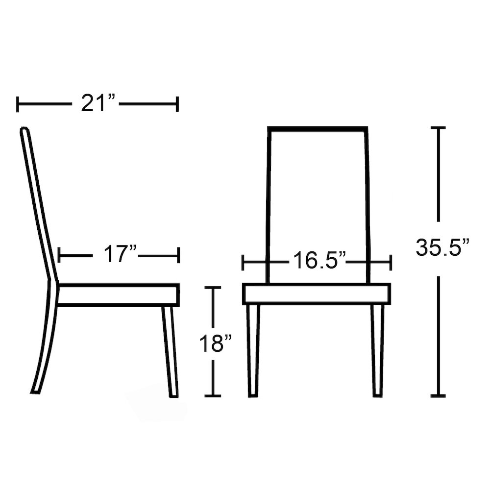 Urban Style Solid Wood Leatherette Padded Parson Chair, White, Set of 2. Picture 2