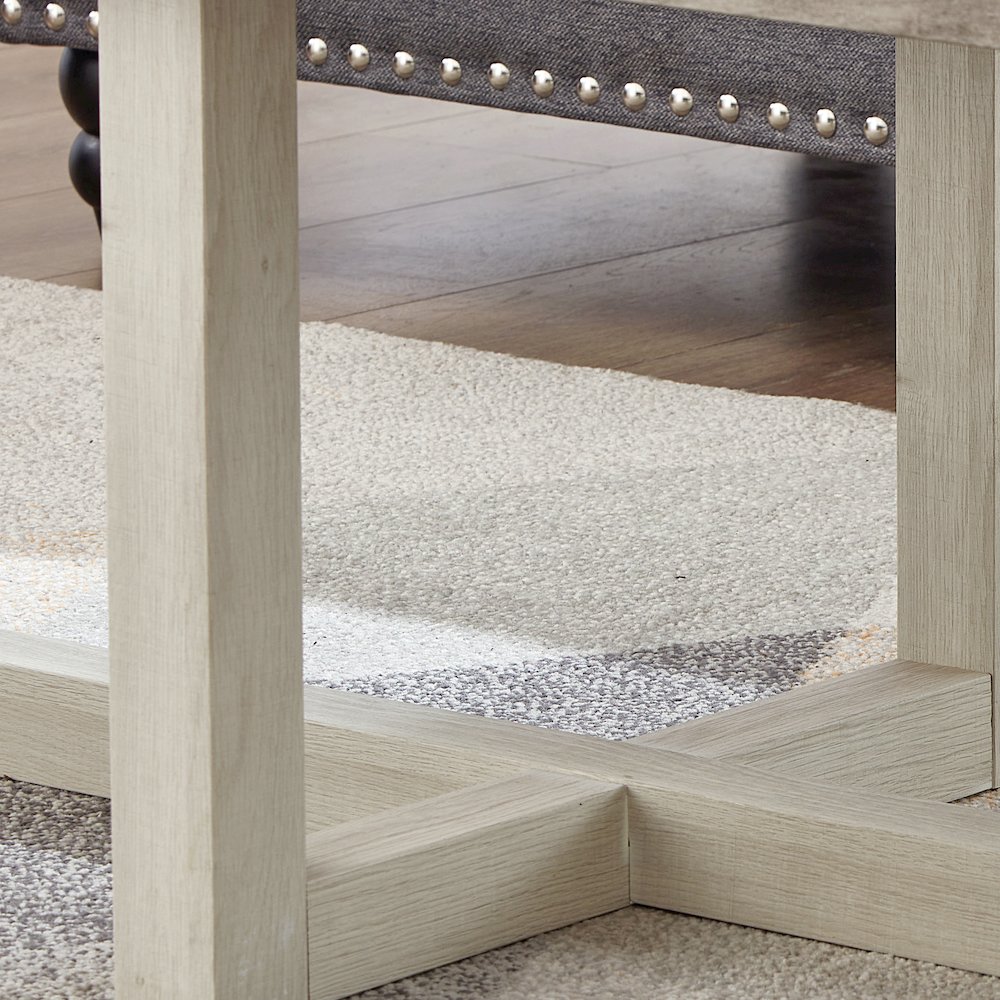 Luno Contemporary End Table, Weathered Gray and Beige. Picture 7