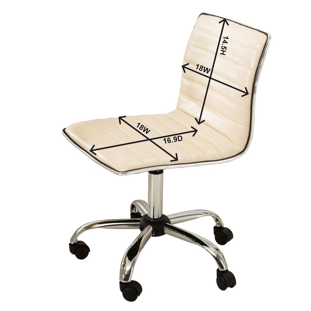 Fremo Chromel Adjustable Air Lift Office Chair in Beige. Picture 9