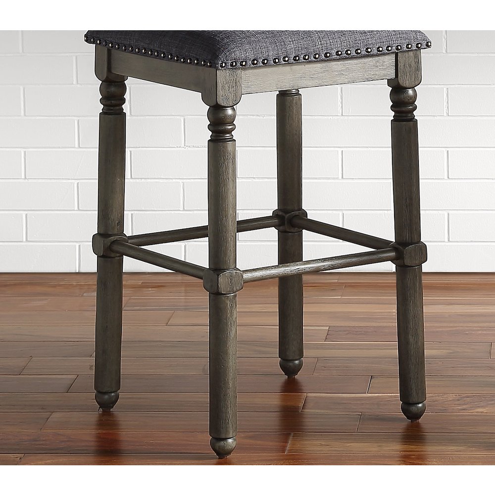 Arnhem Wood Gray Upholstered Counter Height Stool, Set of 2. Picture 4