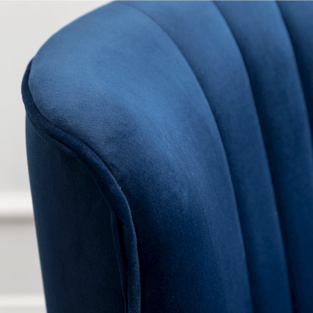 Elon Contemporary Velvet Upholstered Accent Chair, Blue. Picture 13