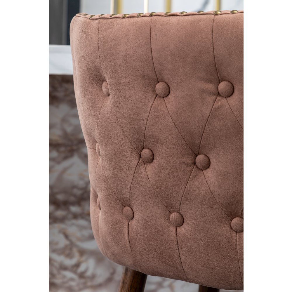 Nevis Modern Faux Leather Tufted Nailhead Trim Counter Stool Set of 2, Pink. Picture 10