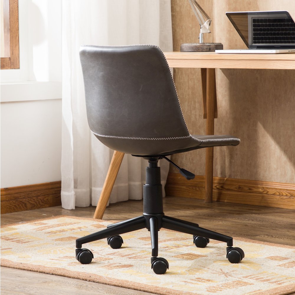 Cesena Faux Leather 360 Swivel Air Lift Office Chair, Antique Gray. Picture 7