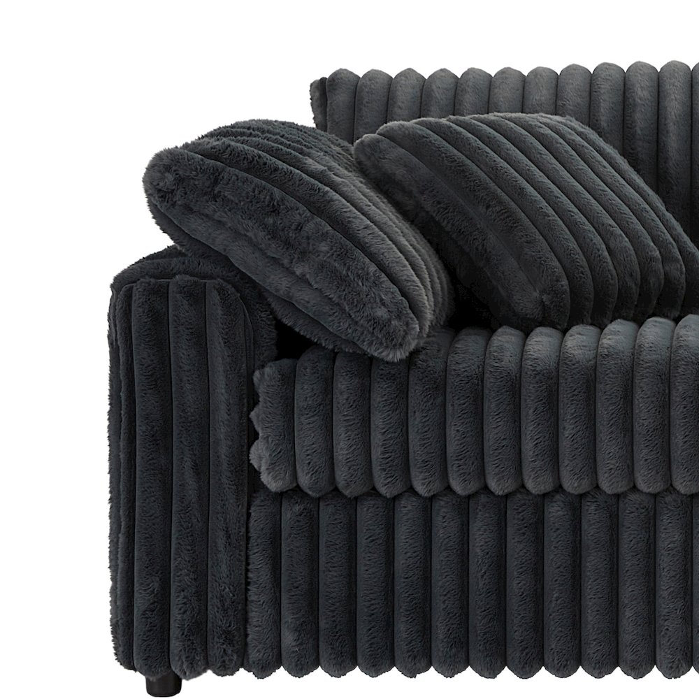 Belvoir 2-Piece Living Room Set, Sofa and Loveseat, Charcoal. Picture 6