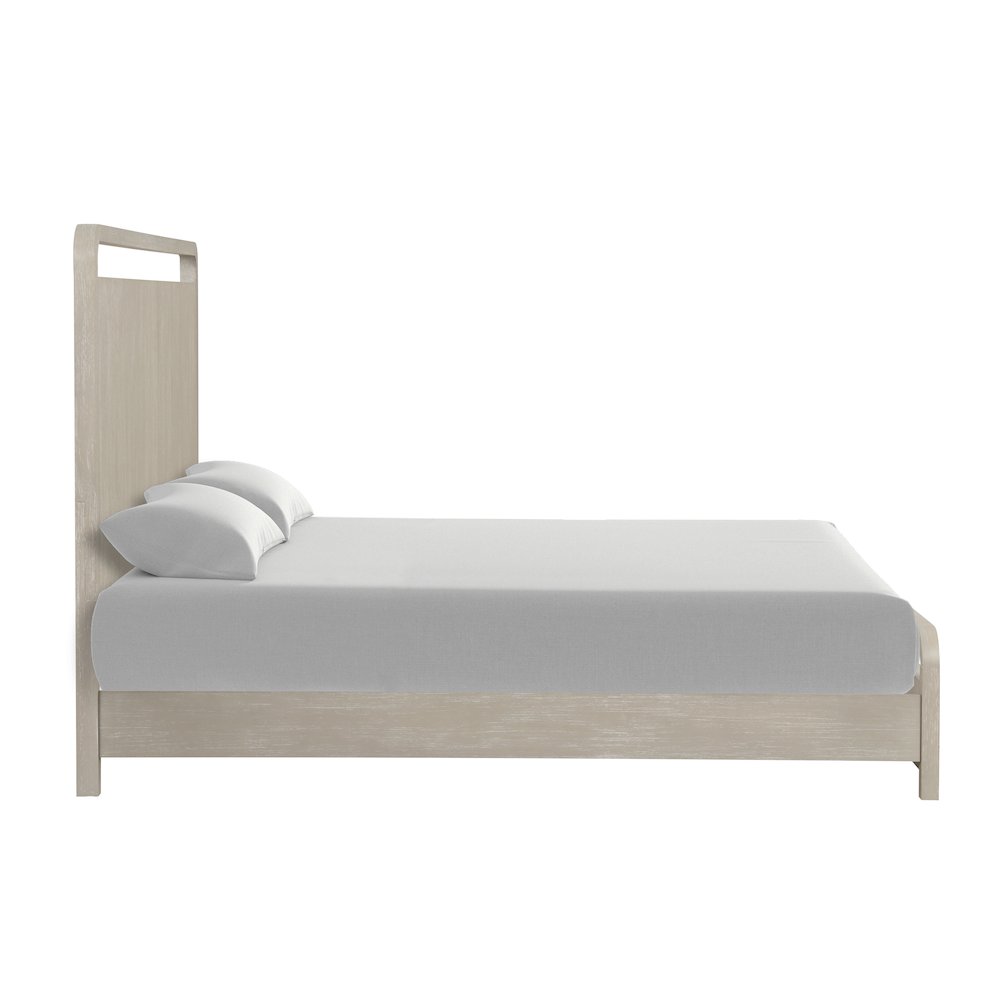 Tavari Wood Panel Bed, Light Gray Finish, King. Picture 9