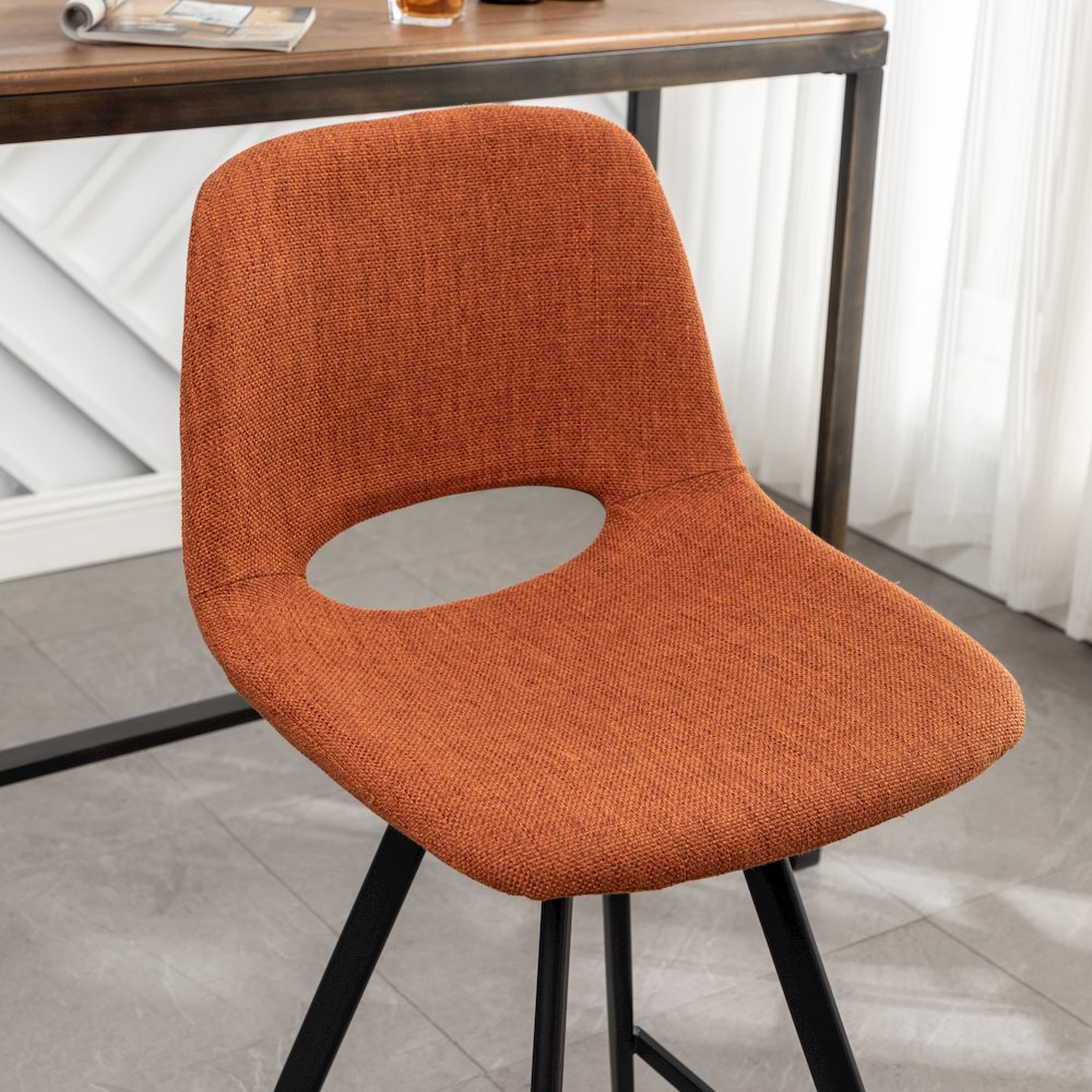 Porth Fabric Kitchen 28.25" Barstools, Set of 2, Orange. Picture 7