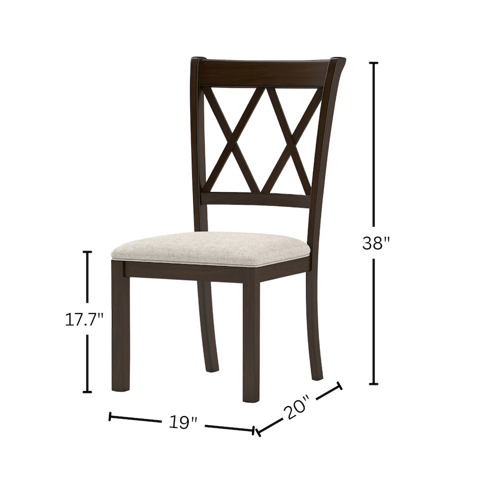 Windvale Upholstered Cross-back Dining Chair, Set of 2. Picture 6