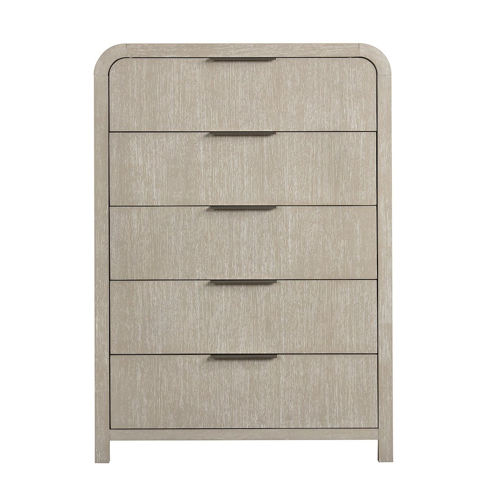 Tavari Contemporary 5-Drawer Wood Chest, Light Gray. Picture 10