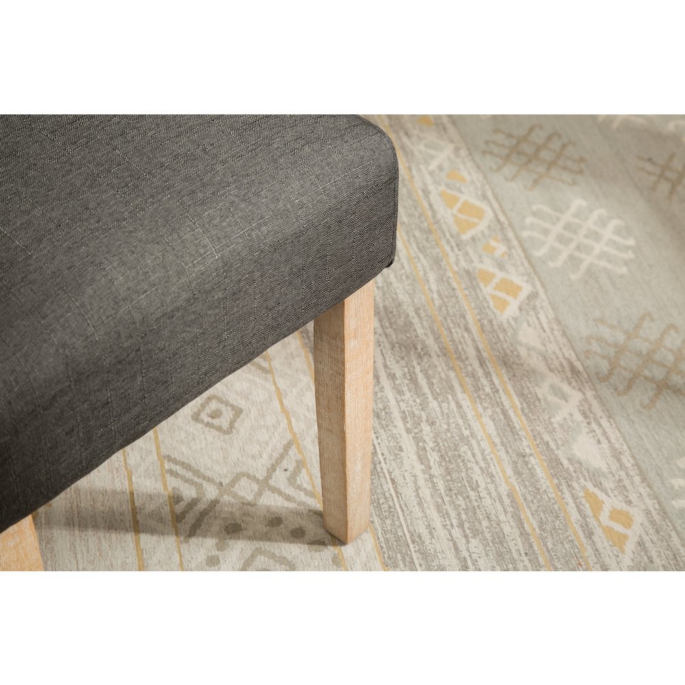 Habit Solid Wood Tufted Parsons Charcoal Dining Chair, Set of 2. Picture 6