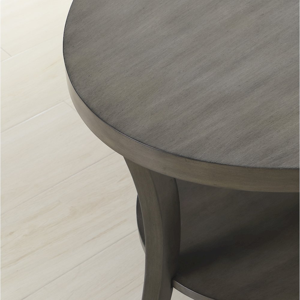Perth Contemporary Oval Shelf End Table, Gray. Picture 5
