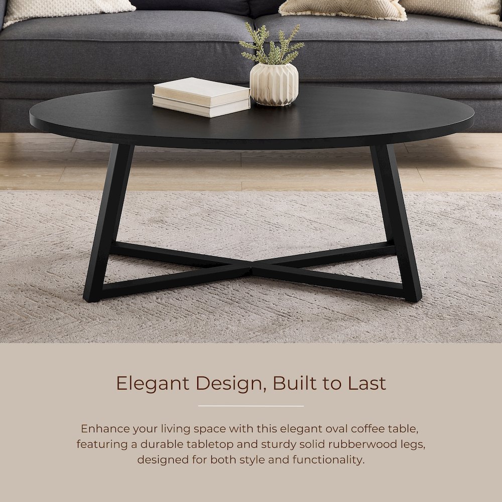 Modern Harmony 3-Piece Wood Oval Coffee Table Set. Picture 13