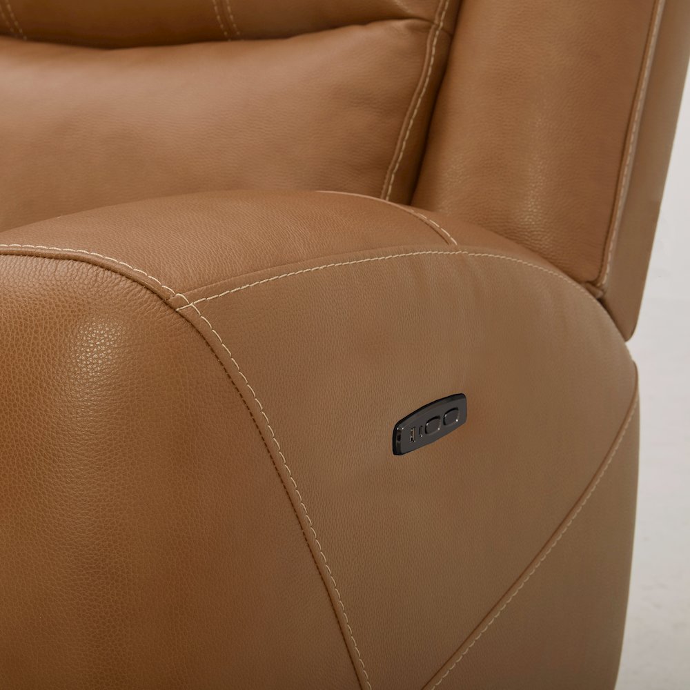 Cozura Leather Power Dual Reclining Sofa, Silverado Butternut. Picture 10
