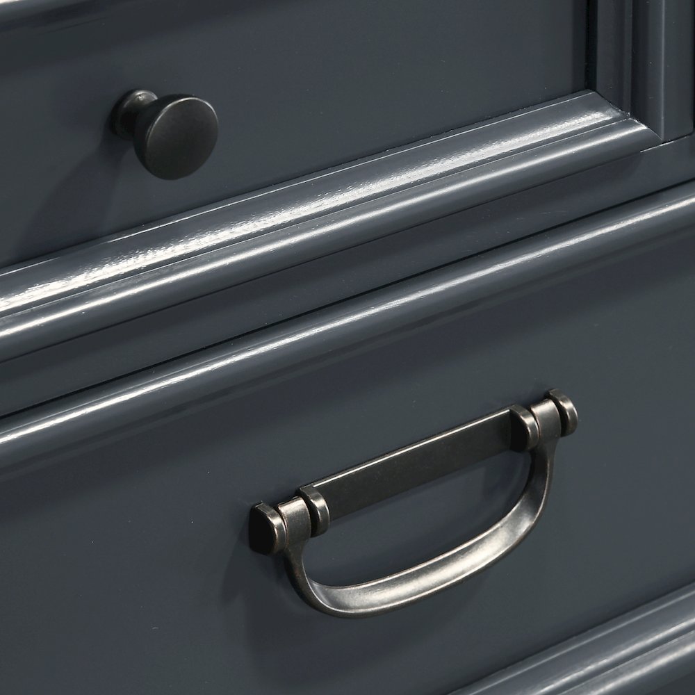 Clelane Wood 7-Drawer Dresser with Mirror, Slate Blue. Picture 6