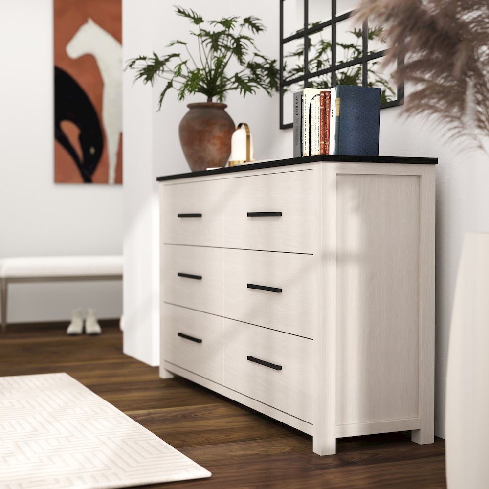 Realynn 6-Drawer Bedroom Dresser, Off-White Finish. Picture 4