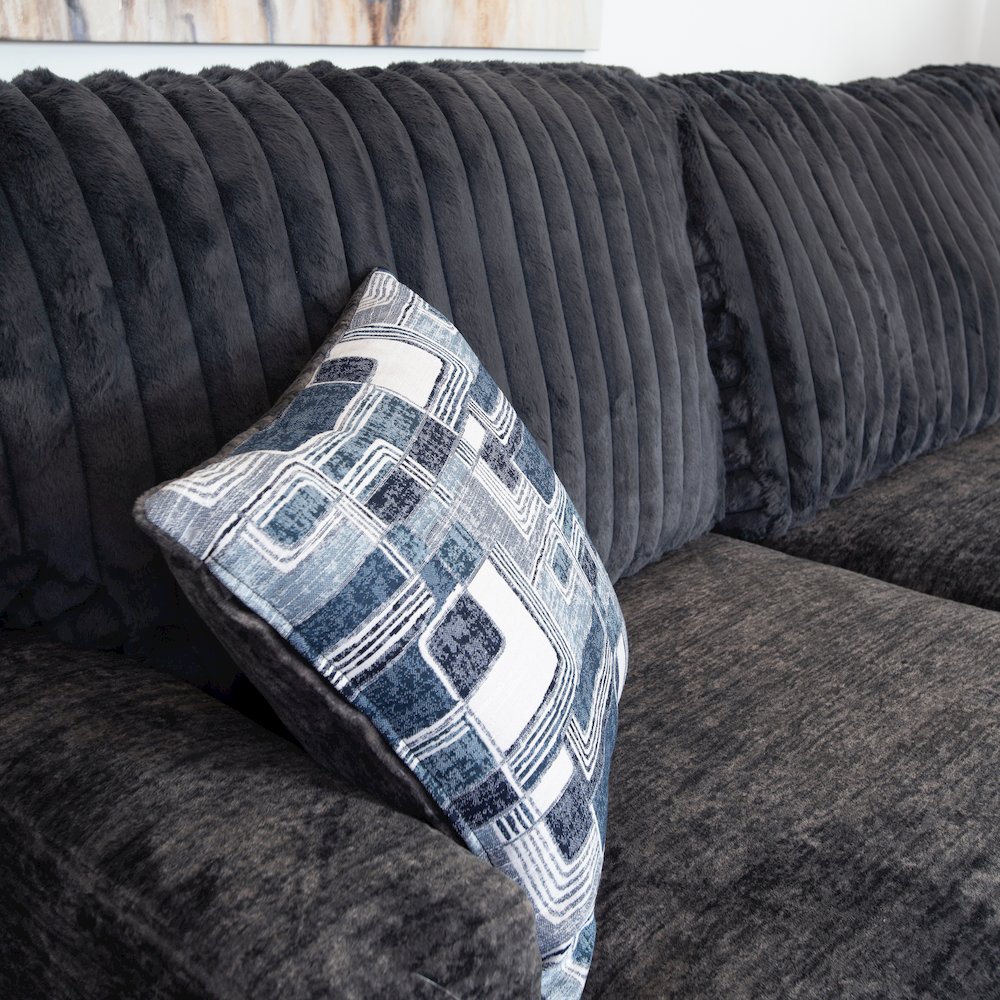 Nexus Wide Wale Corduroy L-shape Sectional with Chaise, Galactic Charcoal. Picture 7