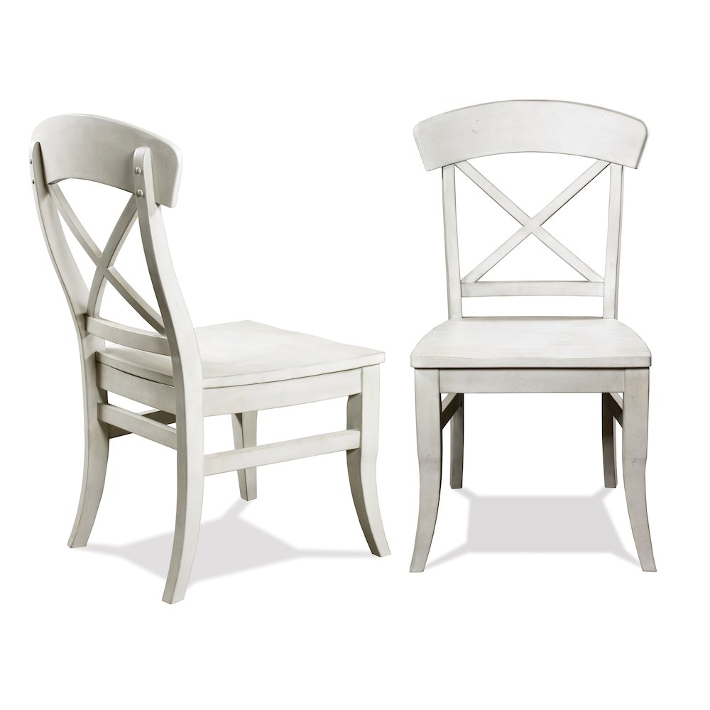 Harola Cross-back Dining Side Chairs in Set of 2, Smoky White Finish. Picture 4